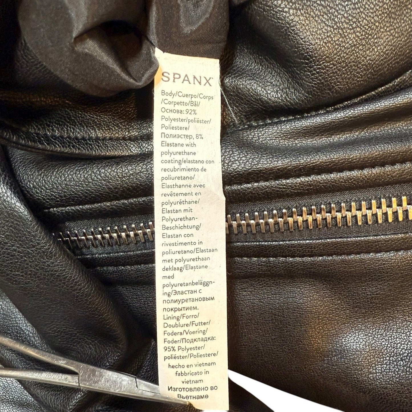 Spanx Faux Leather Moto Jacket Women’s Size M Black Zip Front NWT