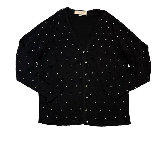 Vintage French Rags Black Studded Cardigan Women's Size 1 Made USA