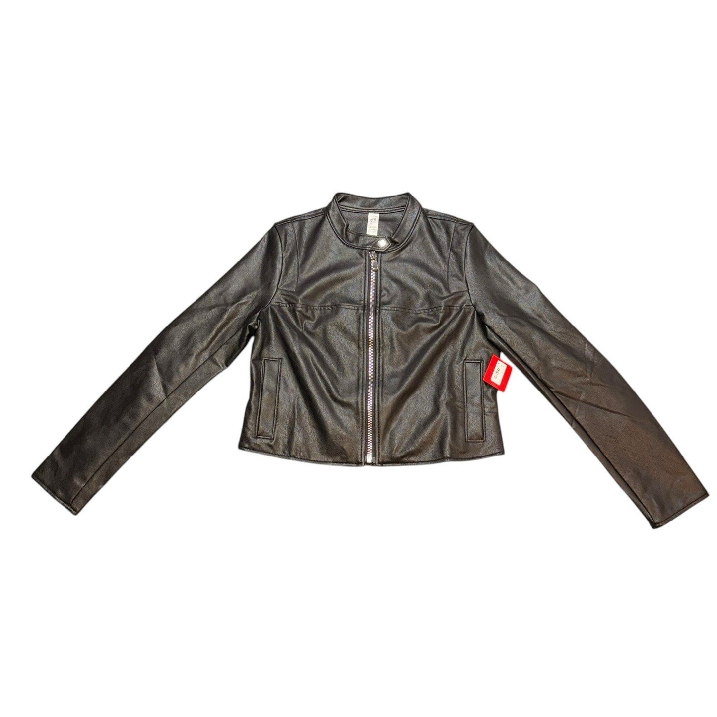 Spanx Faux Leather Moto Jacket Women’s Size M Black Zip Front NWT