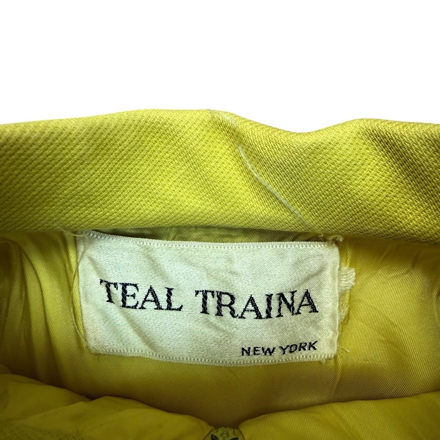 Vintage Teal Traina Chartreuse A-Line Dress Short Sleeve Mod 60s Women's