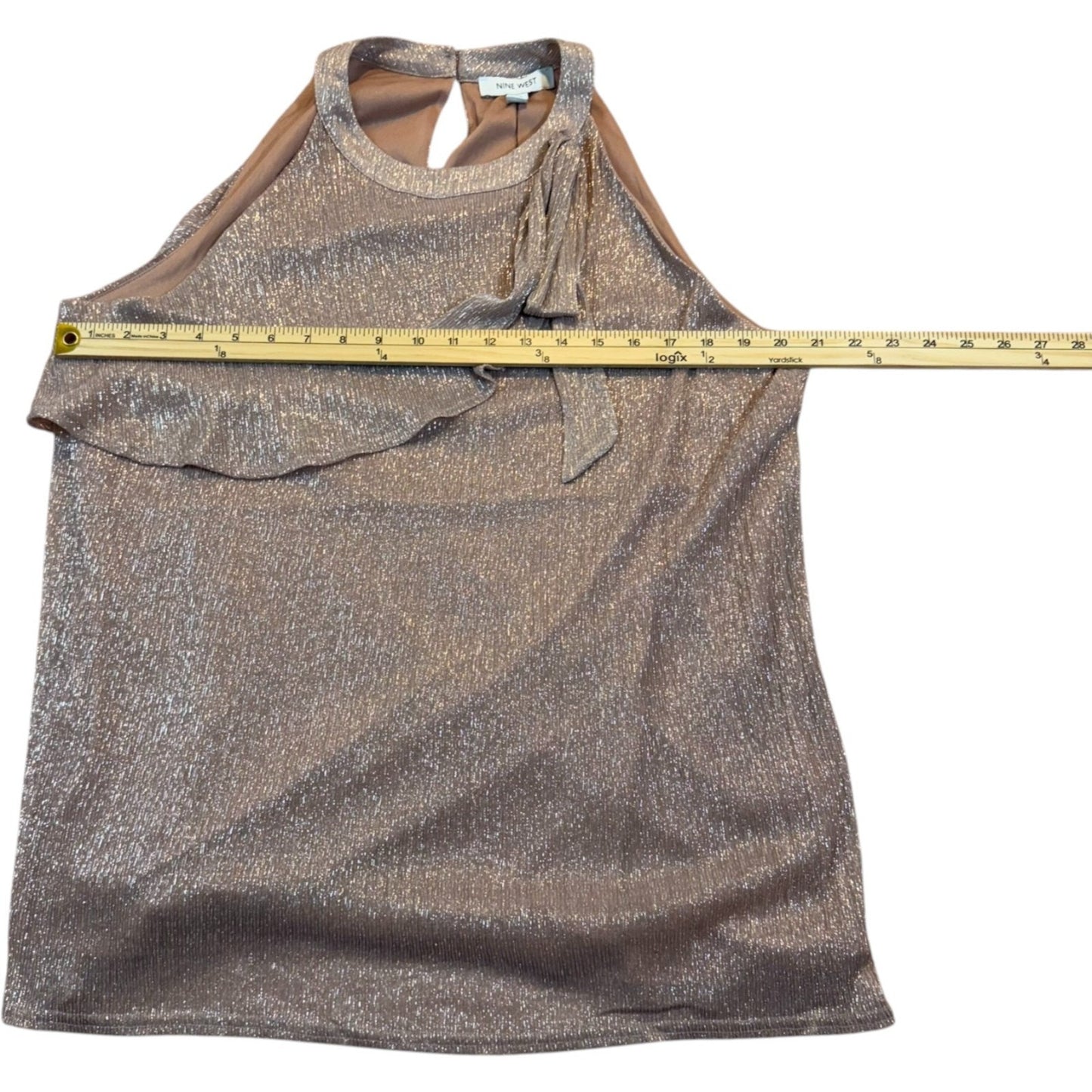NEW Nine West Women's Size XL Rose Dust Sleeveless Halter Blouse Rose Dust Knits
