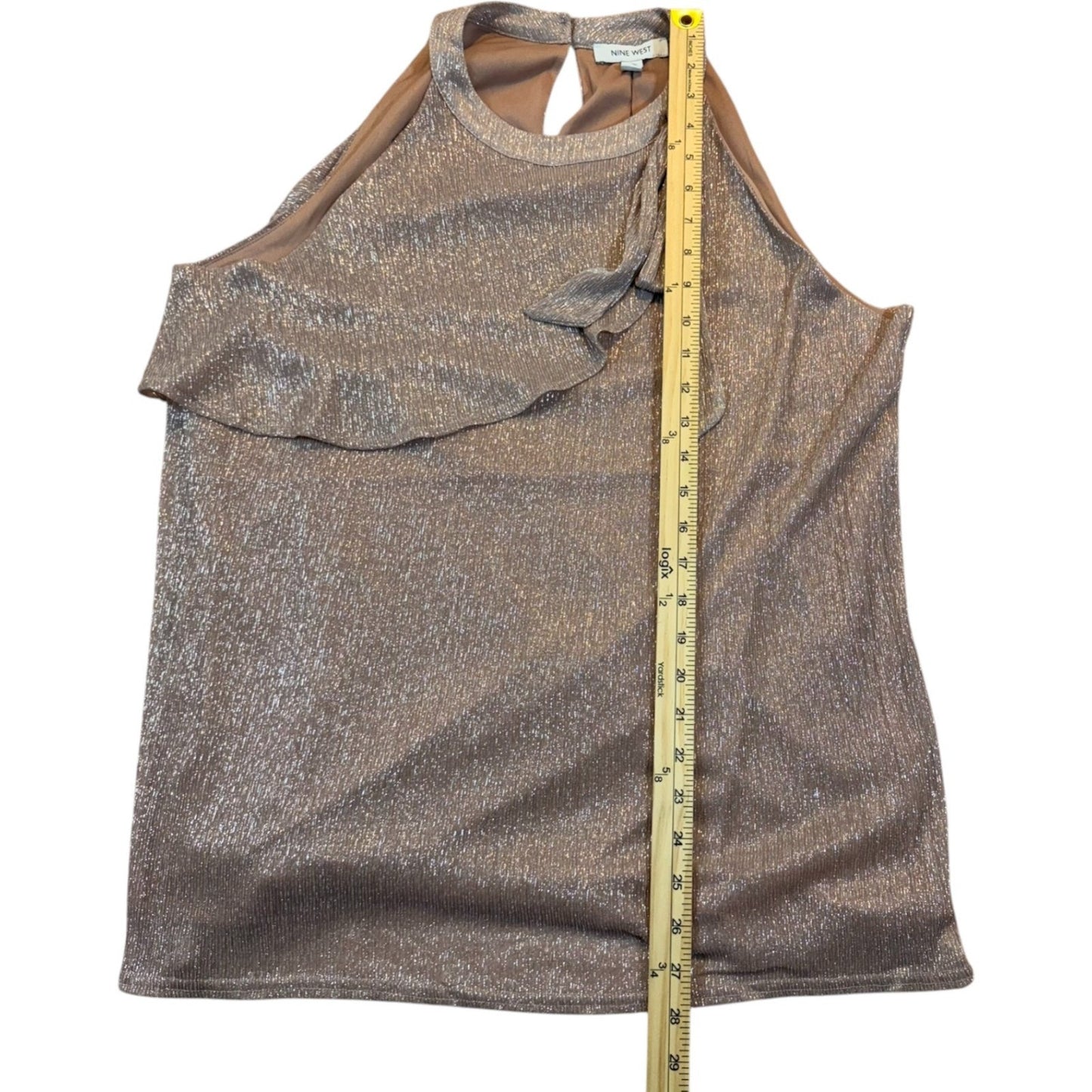 NEW Nine West Women's Size XL Rose Dust Sleeveless Halter Blouse Rose Dust Knits