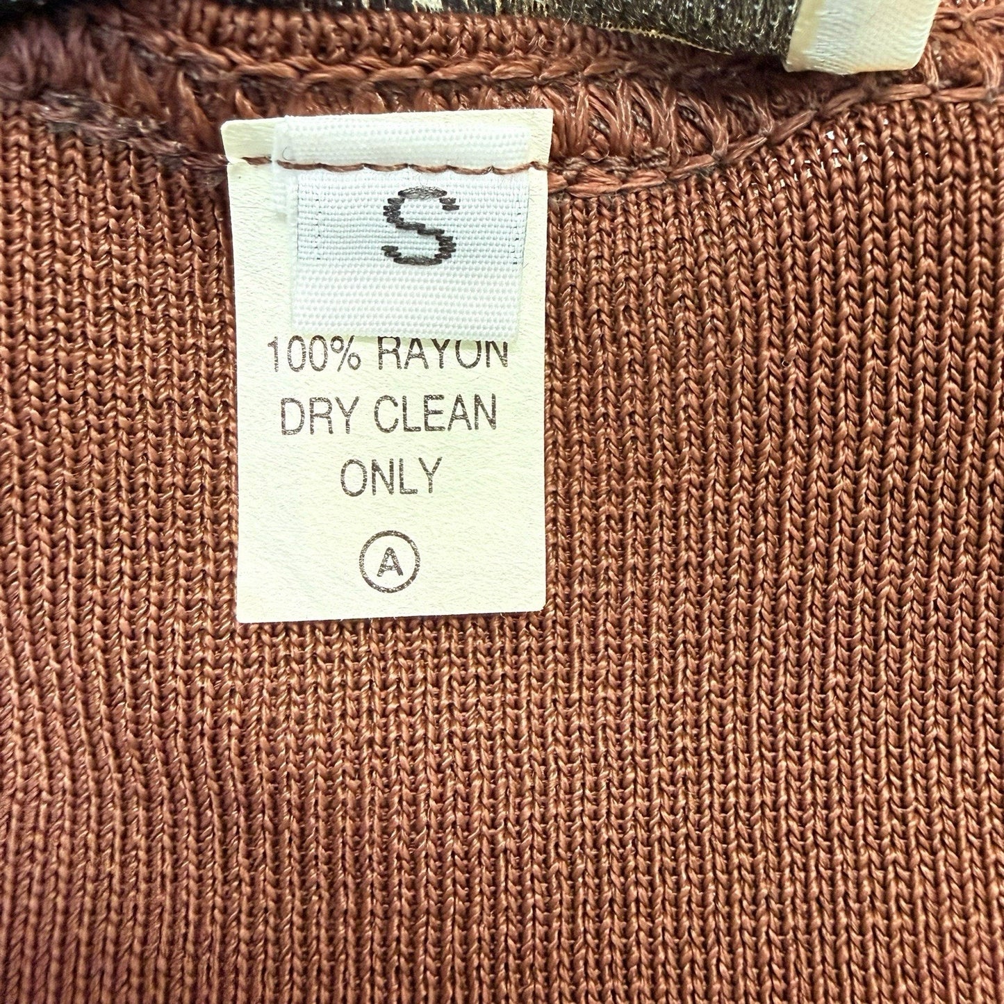 Vintage French Rags Brenda French Rayon Top Small Brown USA Women's Blouse