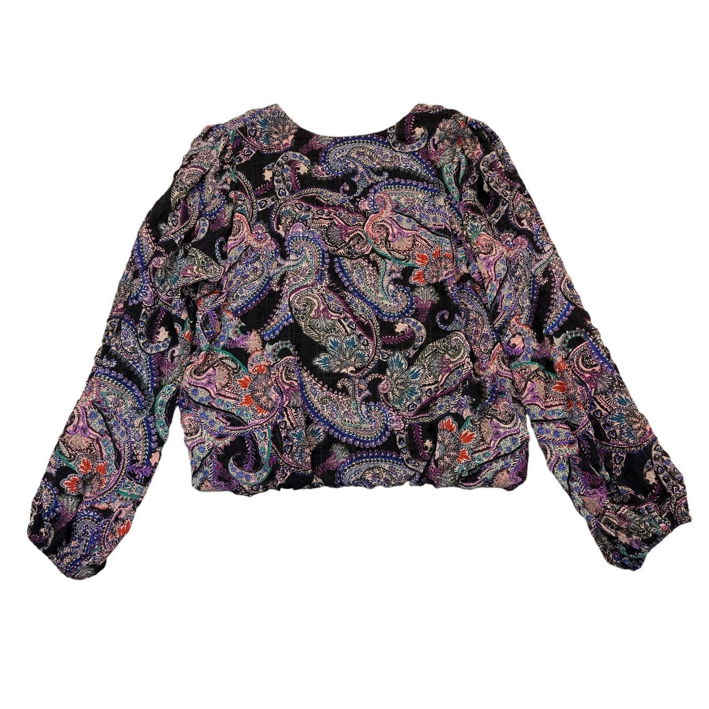 Karen Kane Paisley Blouse Large Majestic Magenta NWT $159 Women's