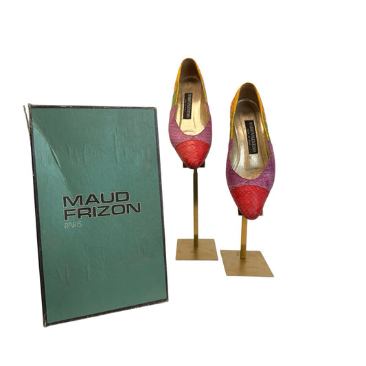 Maud Frizon Paris Multicolor Leather Pumps Colorblock Vintage Women’s EU 35.5 Shoes