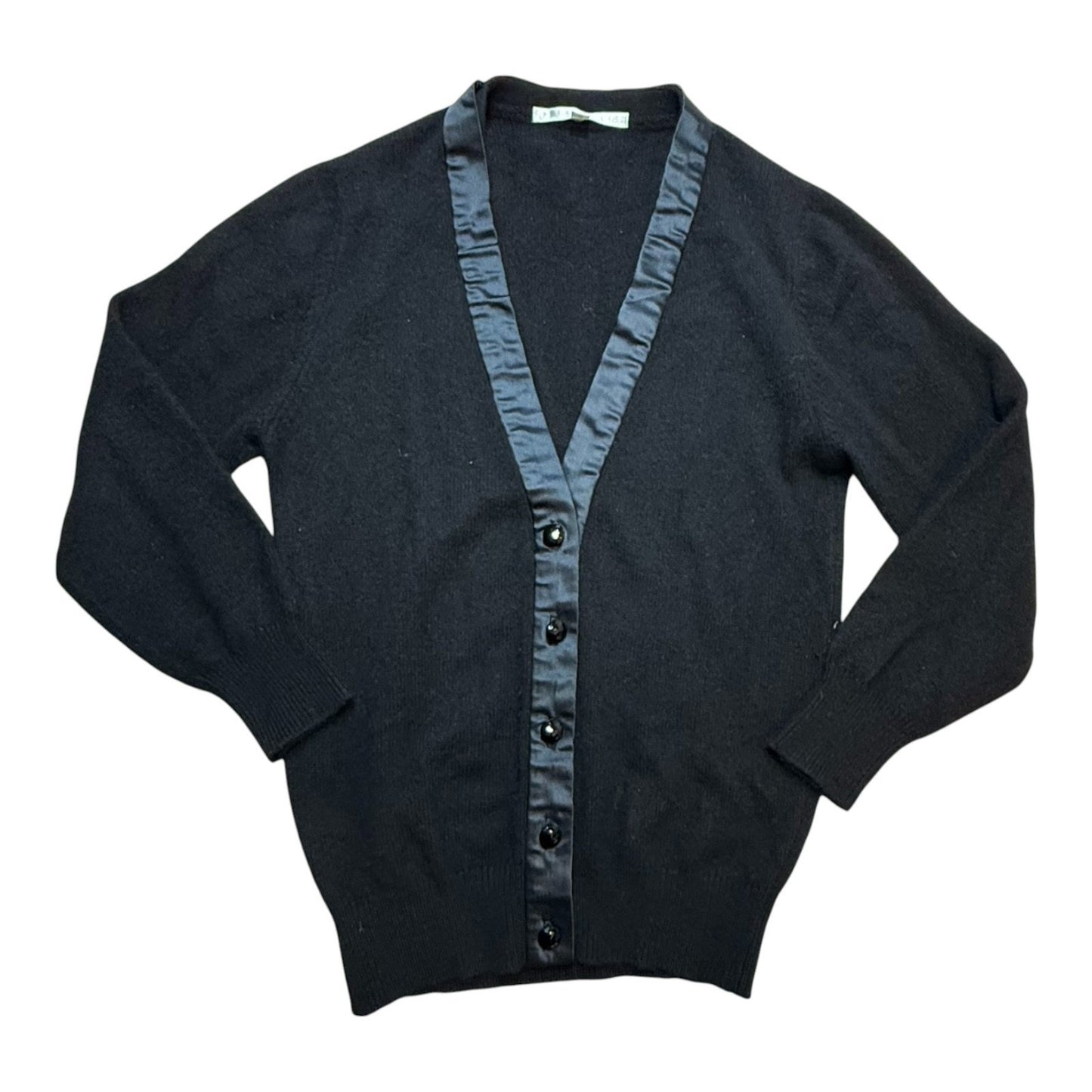Vintage Perry Ellis Black Cashmere Cardigan Sweater Women’s Small