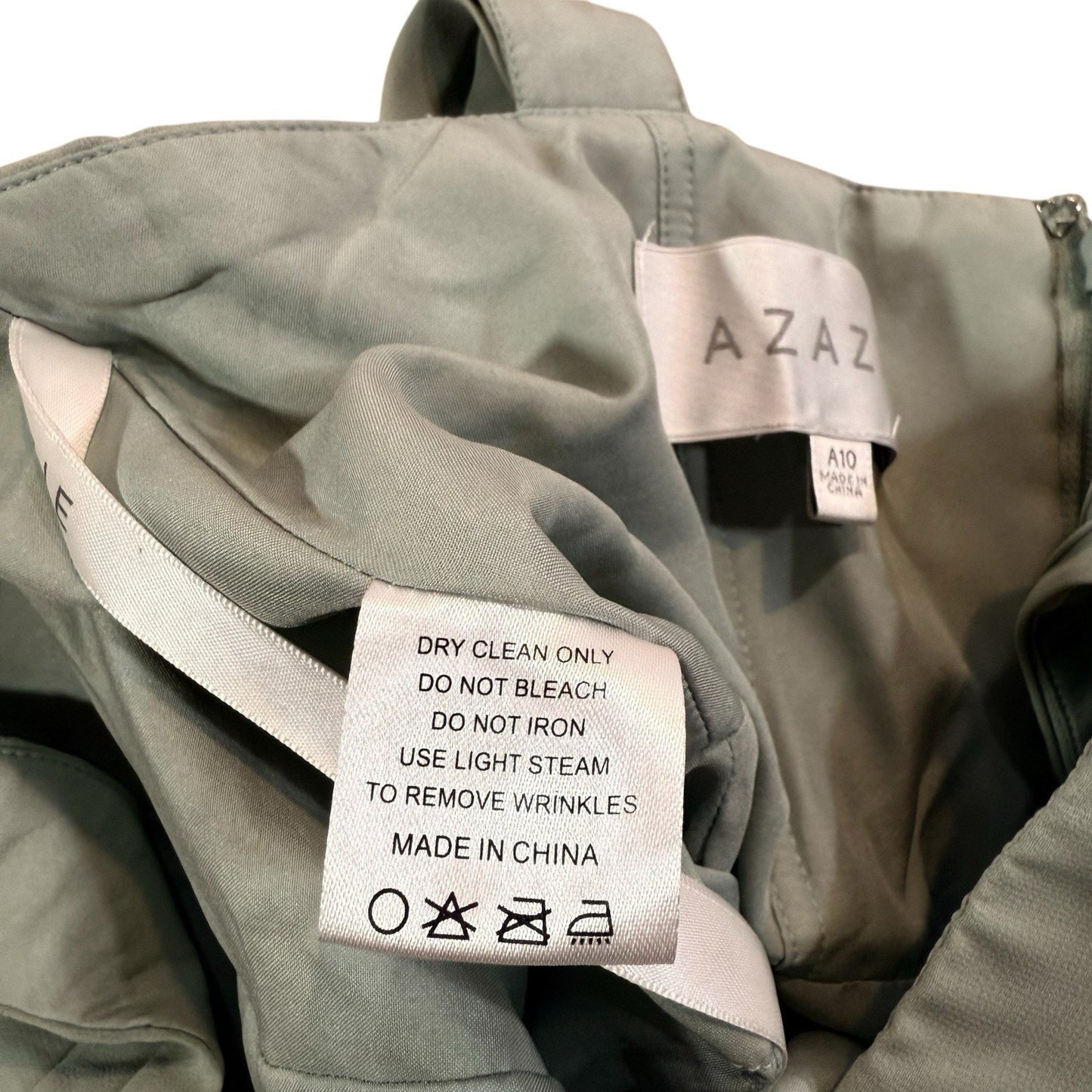 Azazie Dixie Bridesmaid Dress Sage Green Size A10 NWT Formal Gown Women's