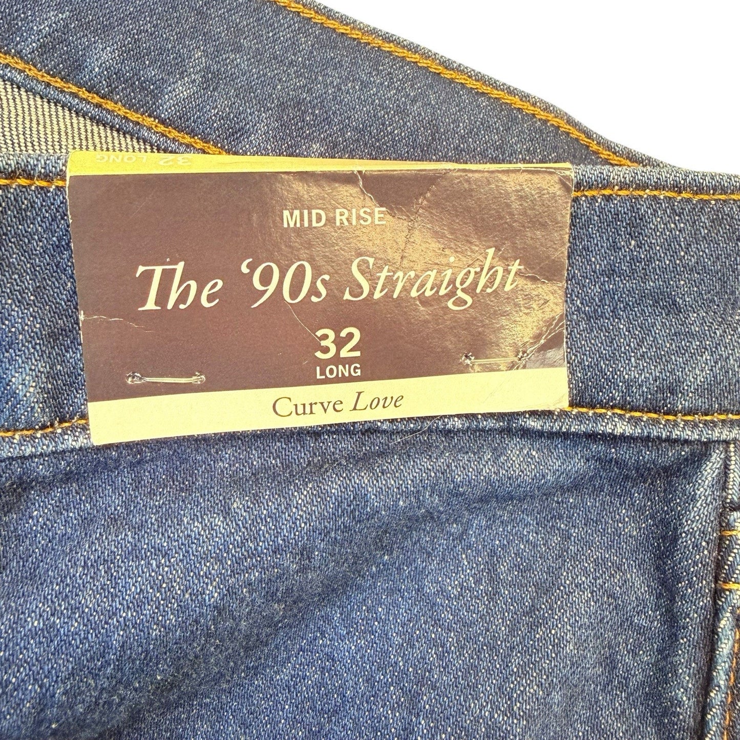 NWT Abercrombie & Fitch Curve Love 90s Straight Jeans Women's 32 Long Mid Rise Y2K