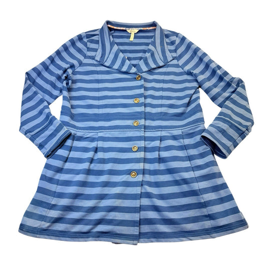 Matilda Jane Blue Stripe Button Front Knit Dress XL Women's