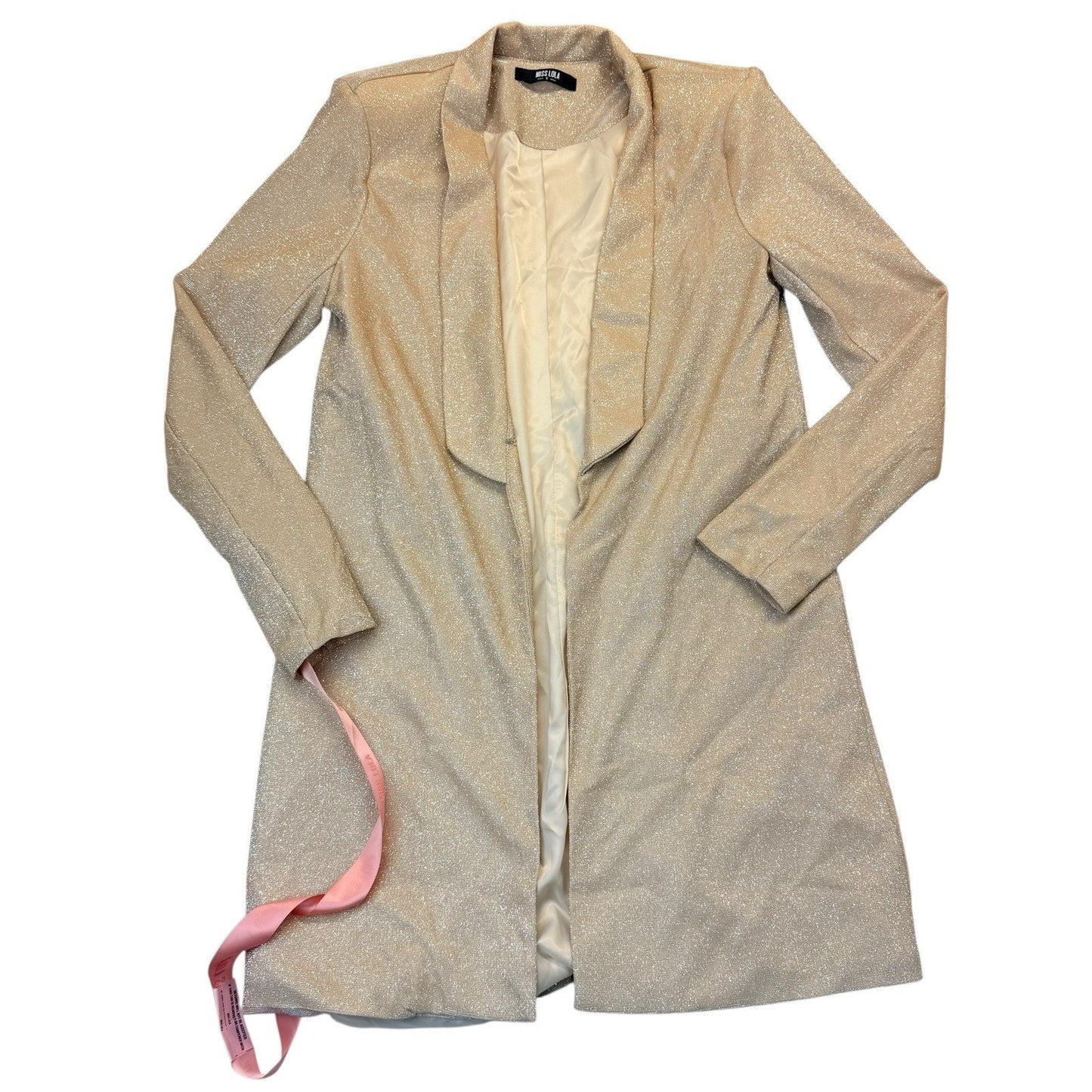 Miss Lola Gold Shimmer Blazer & Mini Dress Set NWT Size S Women's SET