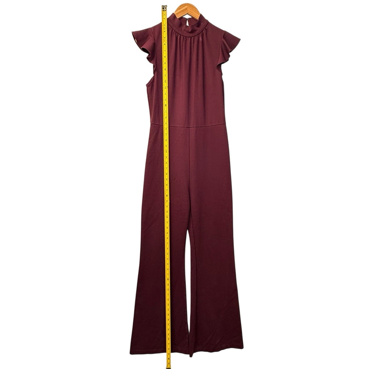 Amanda Uprichard Burgundy Wide Leg Jumpsuit Size L Women's Romper