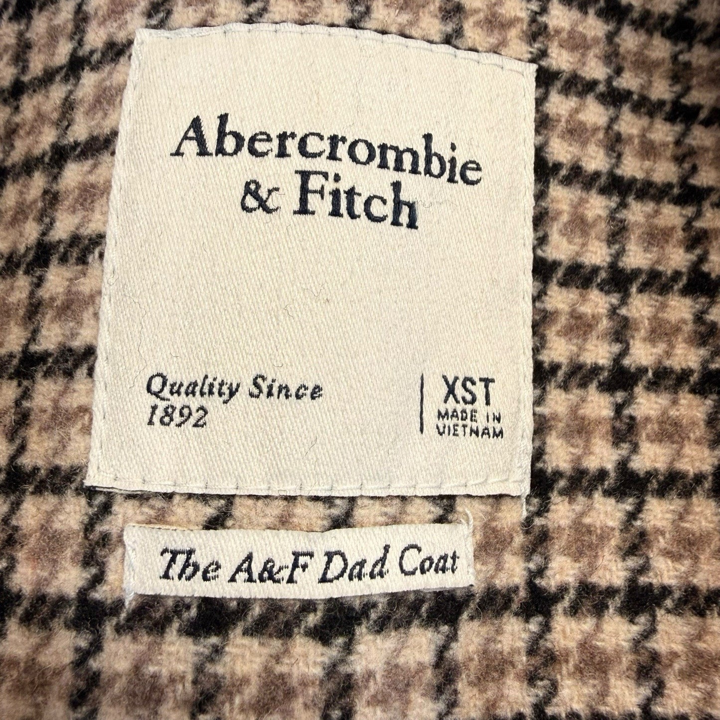 Abercrombie & Fitch Houndstooth Long Coat XST Dad Coat Women's