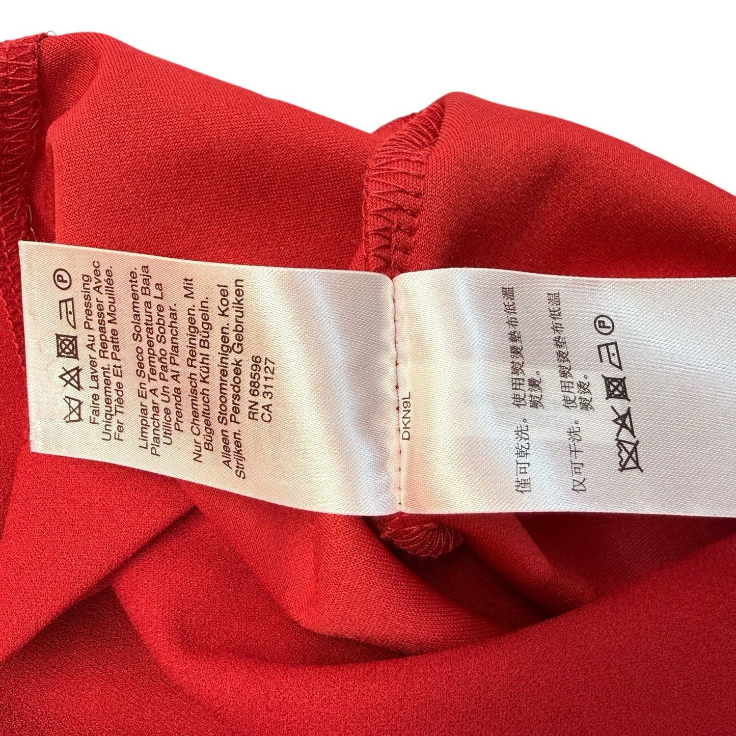 DKNY Red Wrap Dress Long Sleeve Twist Front NWT Size 12 Women's