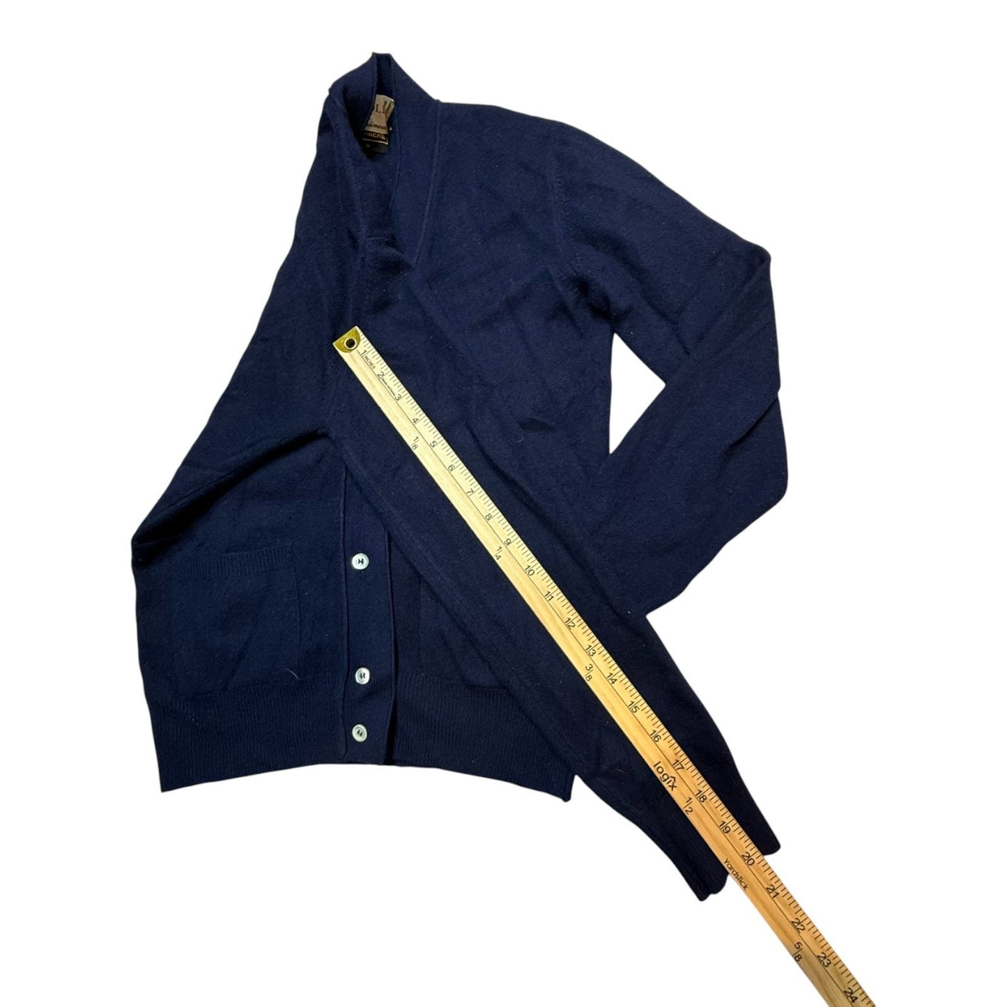 1960s Italian Navy Cashmere Cardigan Carol Women's Fratimanna Size Small
