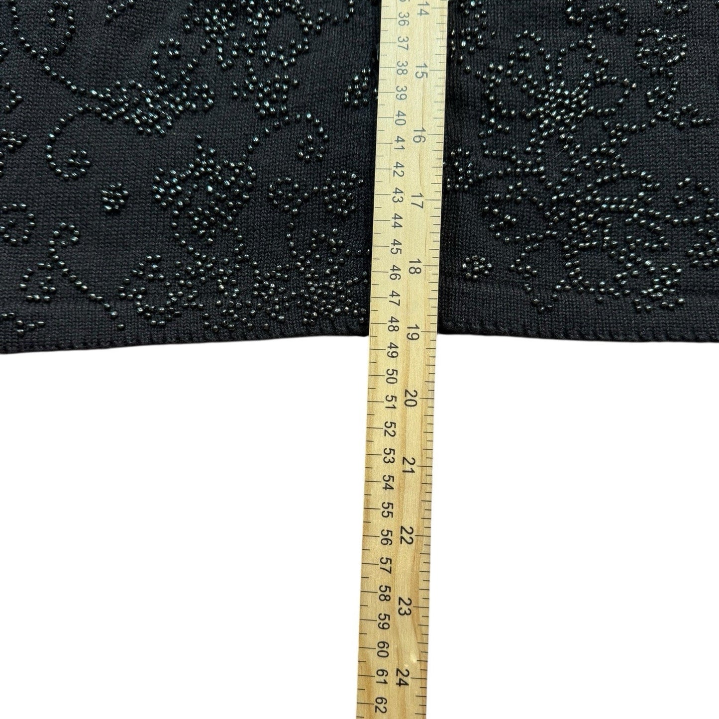 Michael Simon Women’s Small Black Sweater Beaded Floral Cardigan Vintage