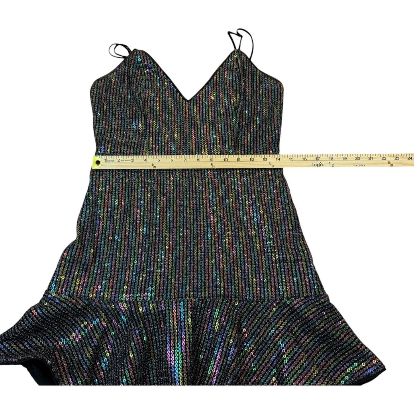 X by NBD Women's Size Medium V-Neck Sequin Sheath Party Dress 100% Polyester