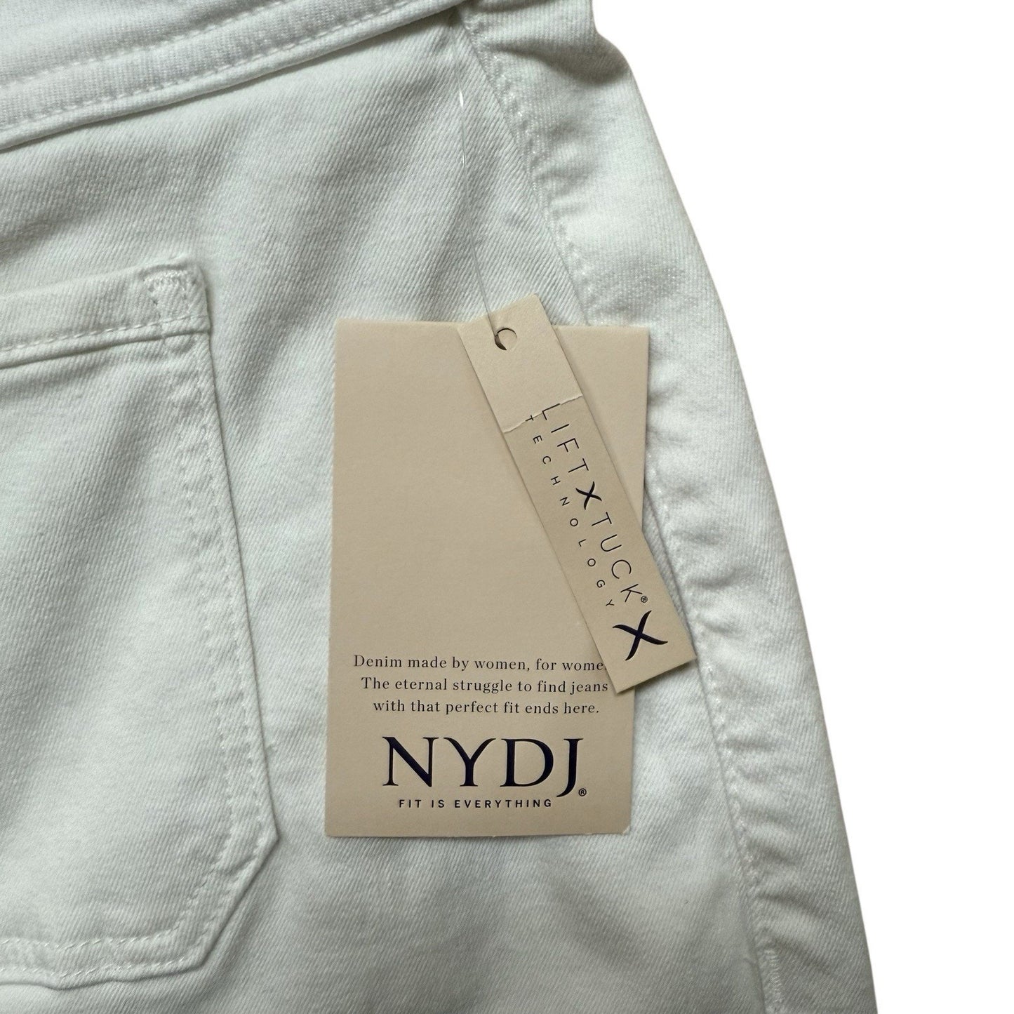 NYDJ Women’s Size 24W White Jeans Lift Tuck Stretch Wide Leg NWT