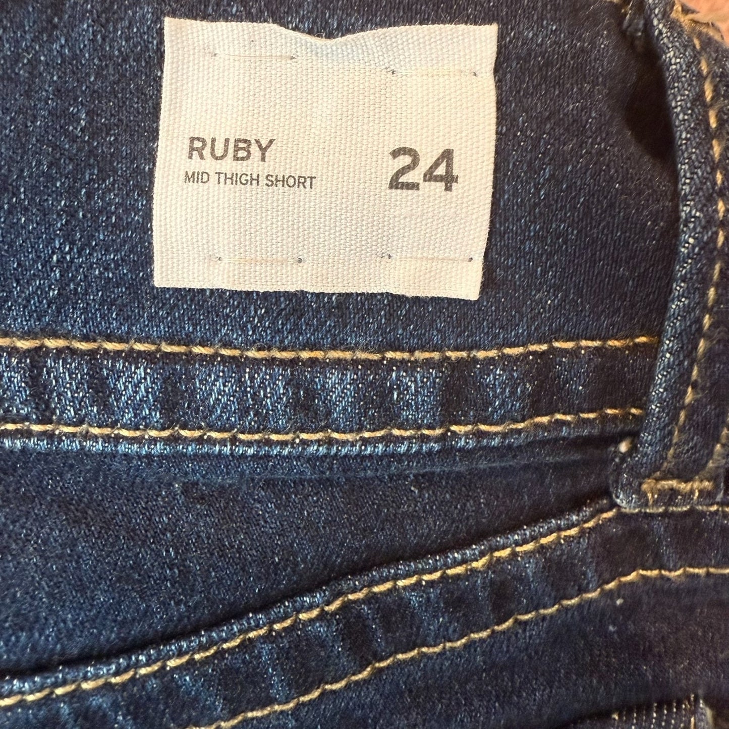 NEW Hudson Women's Size 24 Ruby Mid Thigh Blue Denim Shorts