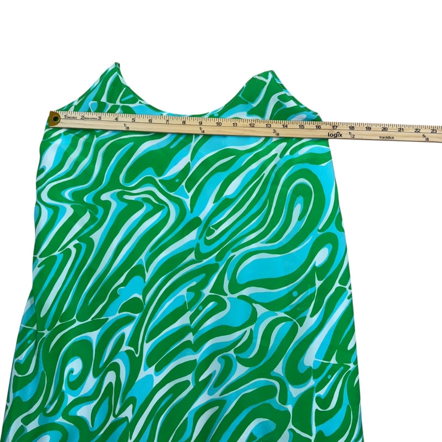 NEW Lilly Pulitzer Green Sleeveless Abstract Waves Patter Maisy Dress MSRP $209 Women's
