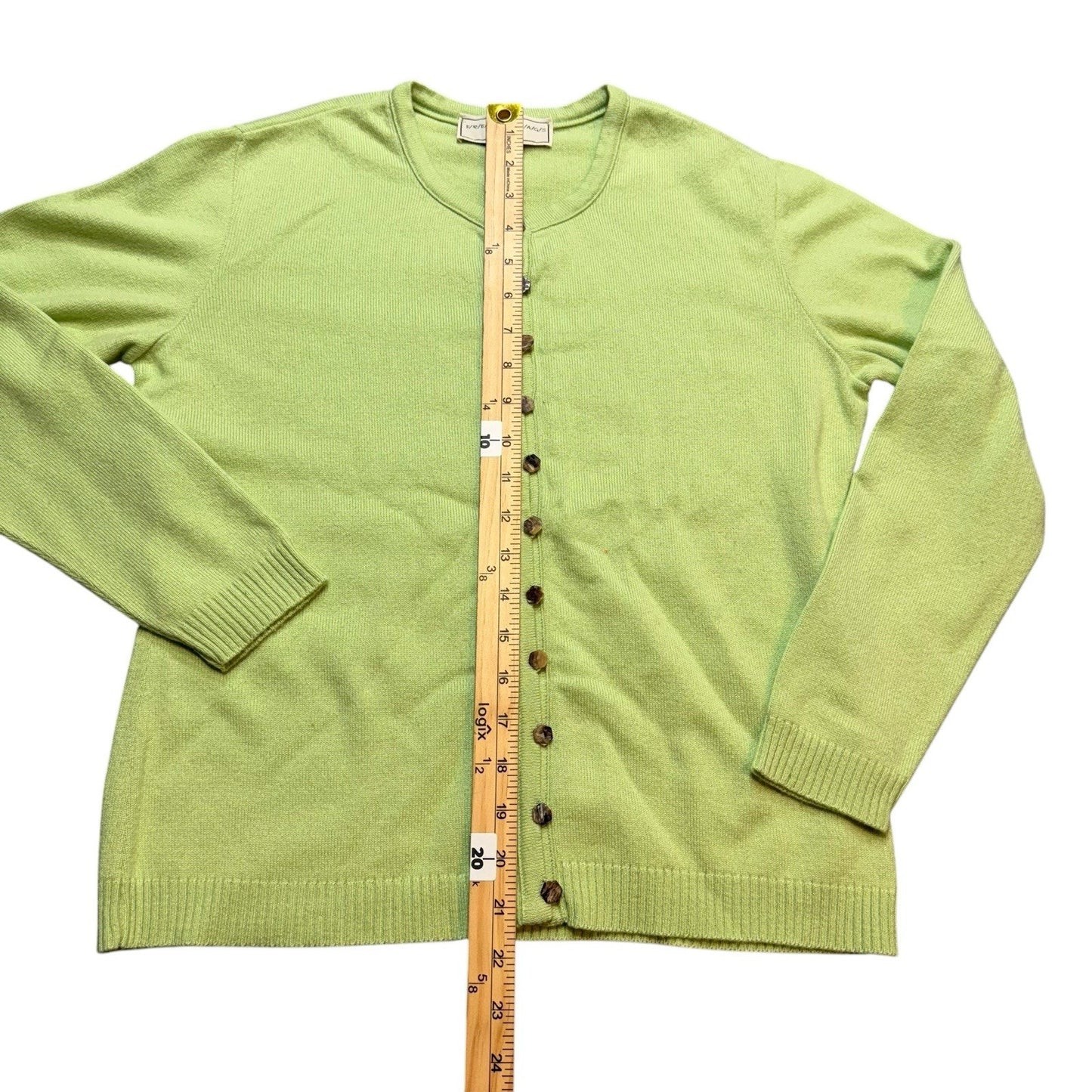 French Rags Women’s Cardigan & Tank Set Size M Green Knit Lightweight Cashmere