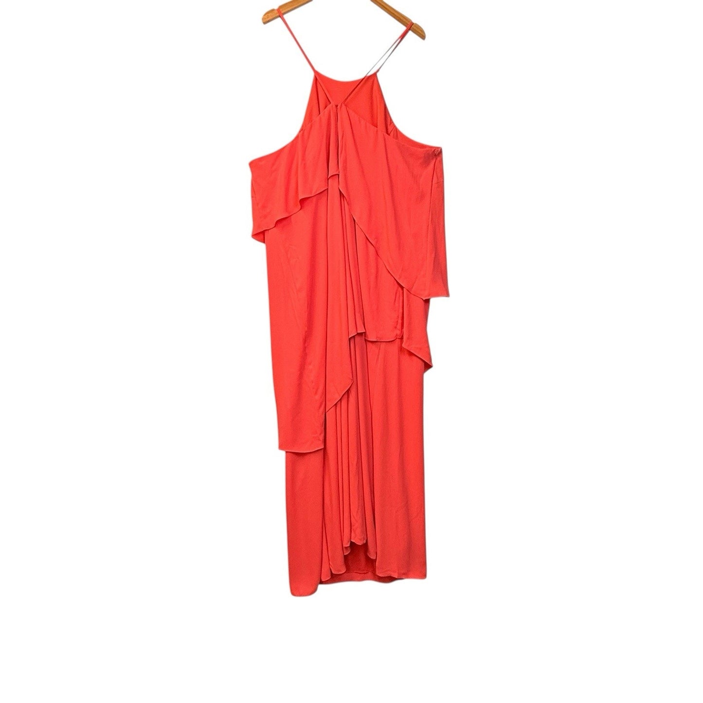 Women's David’s Bridal Coral Chiffon Maxi Dress Size 26 NWT Bridesmaid Spring