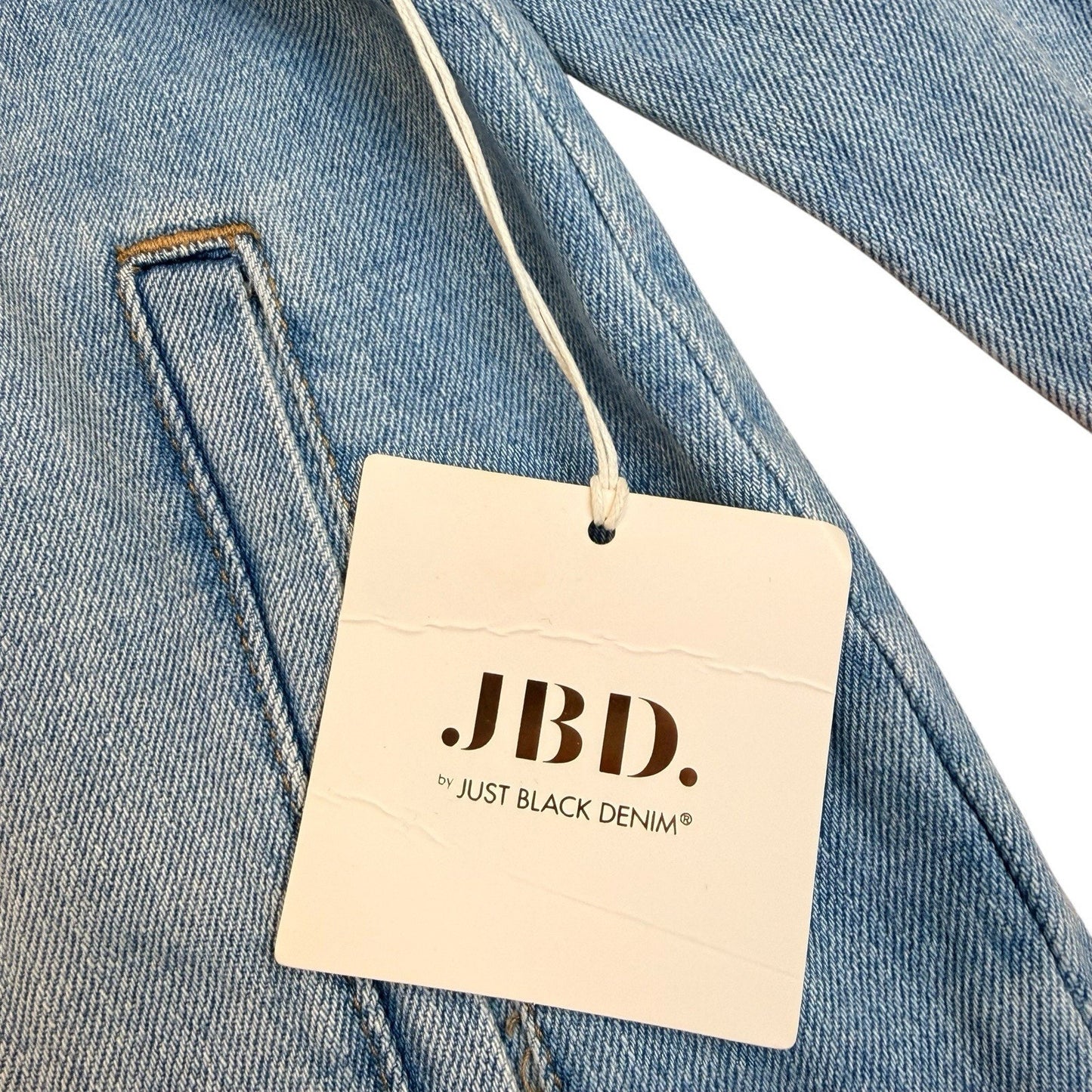 JBD Just Black Denim Distressed Jacket Pearl Detail M NWT Women's