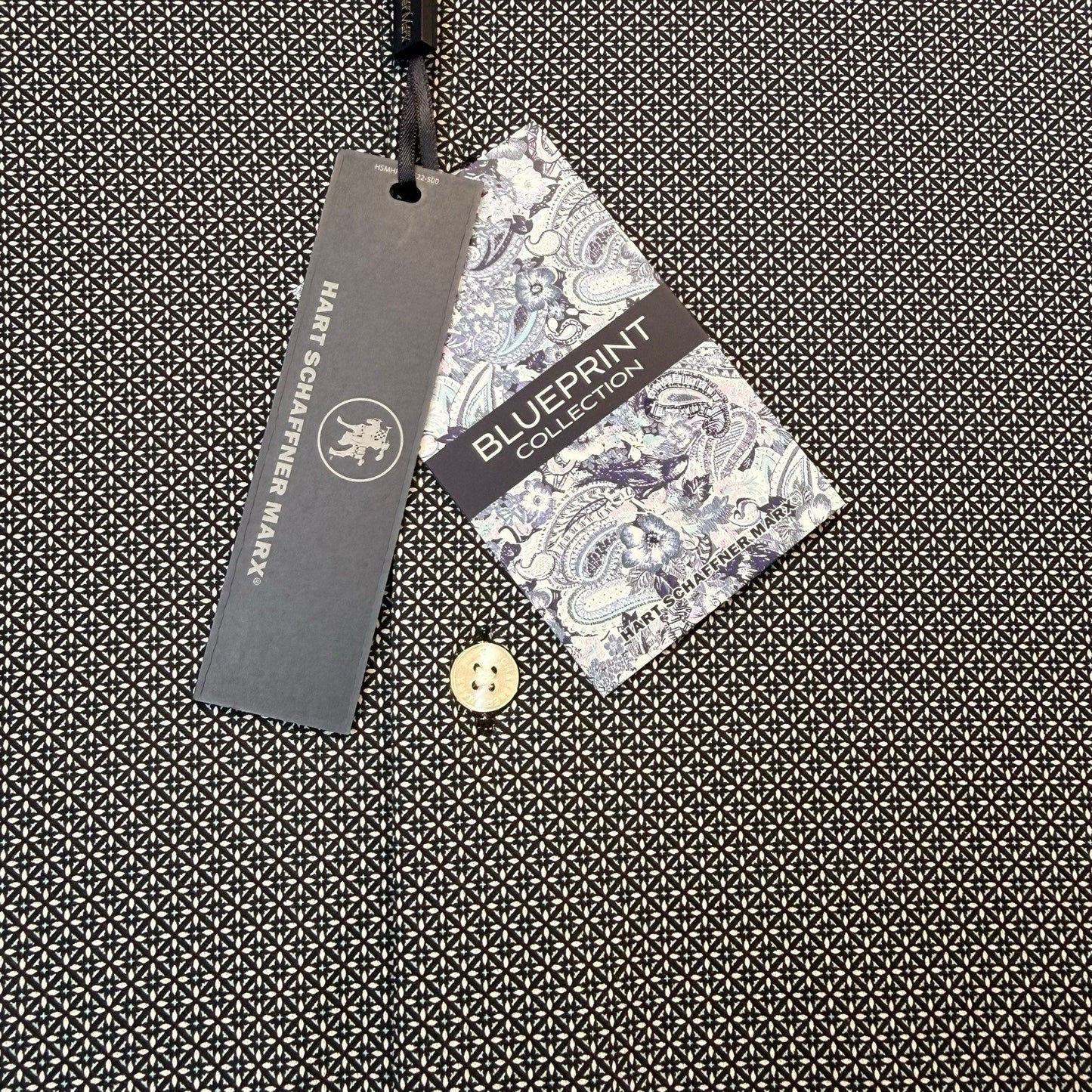 Hart Schaffner Marx Blueprint Shirt XXL NWT HartSoft Luxury Cotton Gray/Black Men's Polo's