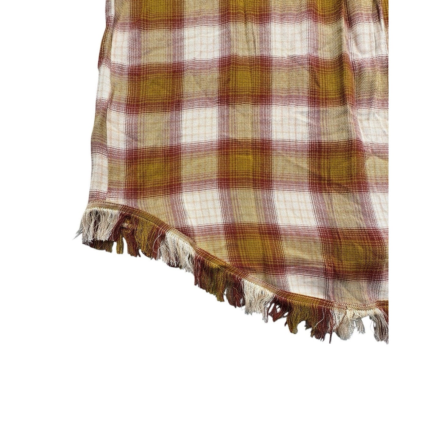 Karyn Seo Old Gold Plaid Hand Made Size Large - NWT Women's Button-Up