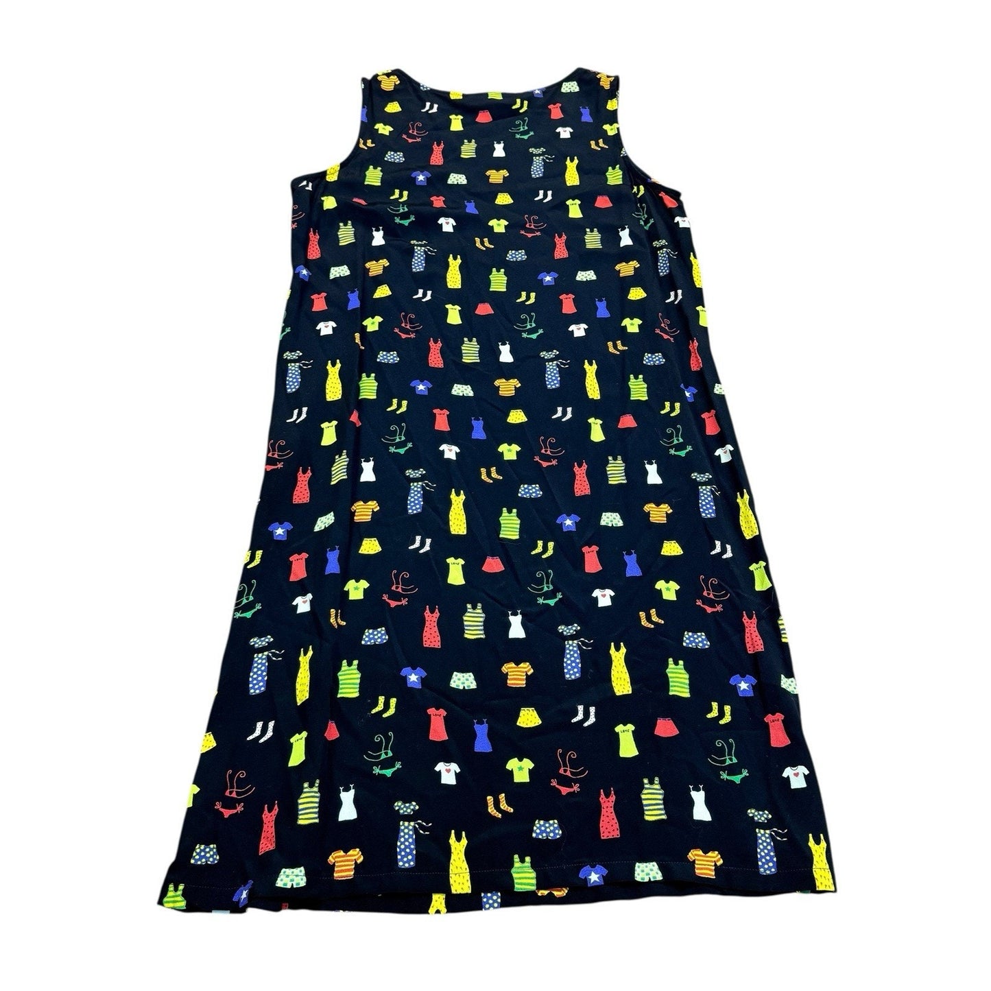 David Dart Novelty Print Sleeveless Dress Women's P Navy Colorful Shift