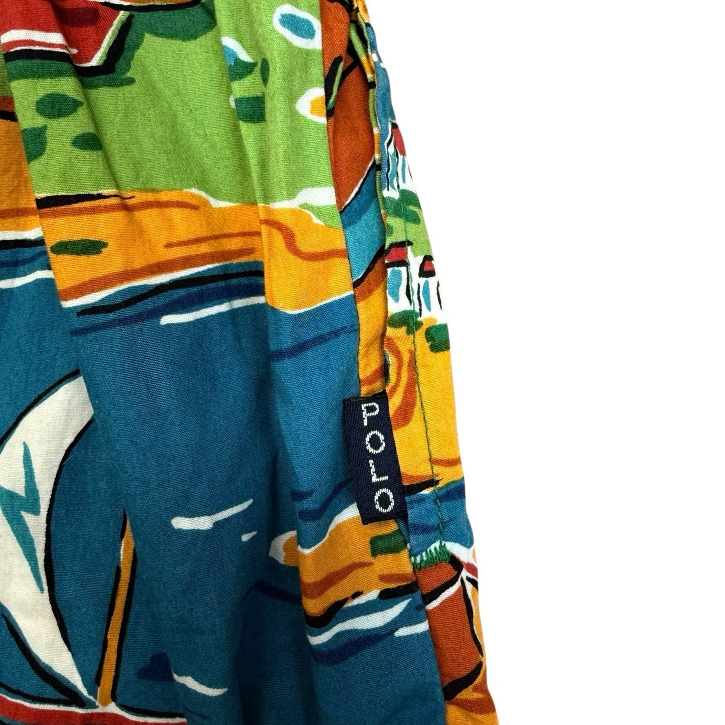 Vintage Y2K Polo Ralph Lauren Swim Men's XL Graphic Print Beach Shorts
