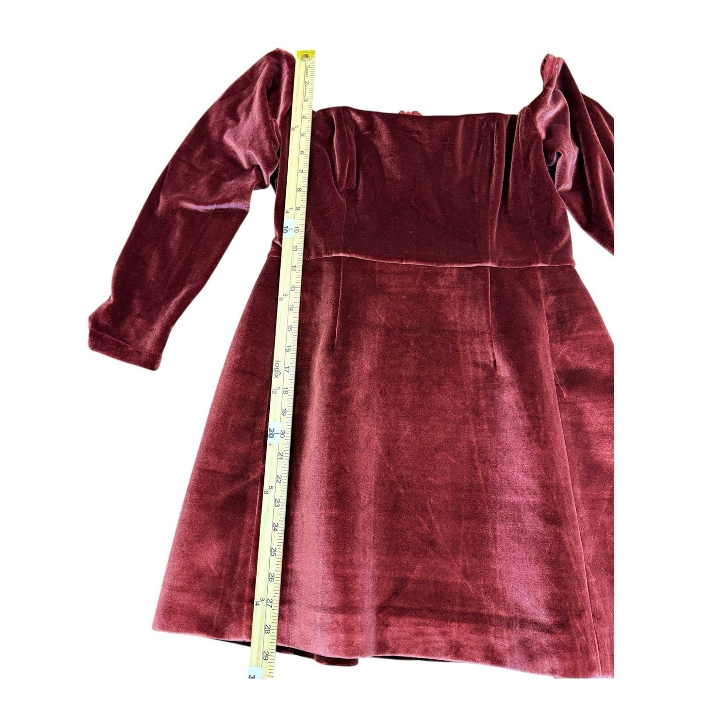 Anthropologie Hutch Velvet Dress Size 6 Red Square Neck NWT Women's