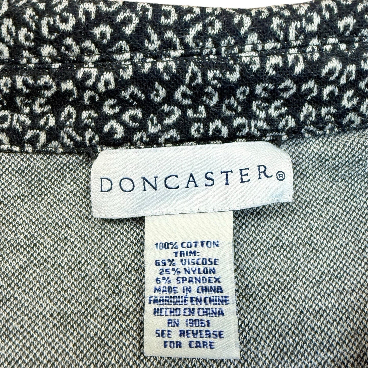 Doncaster Black White Knit Dress Women's Size M 3/4 Sleeve Career Dress