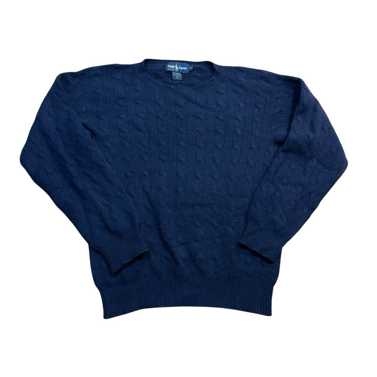 VTG Ralph Lauren Women’s 100% Cashmere Sweater Navy Blue Size Medium