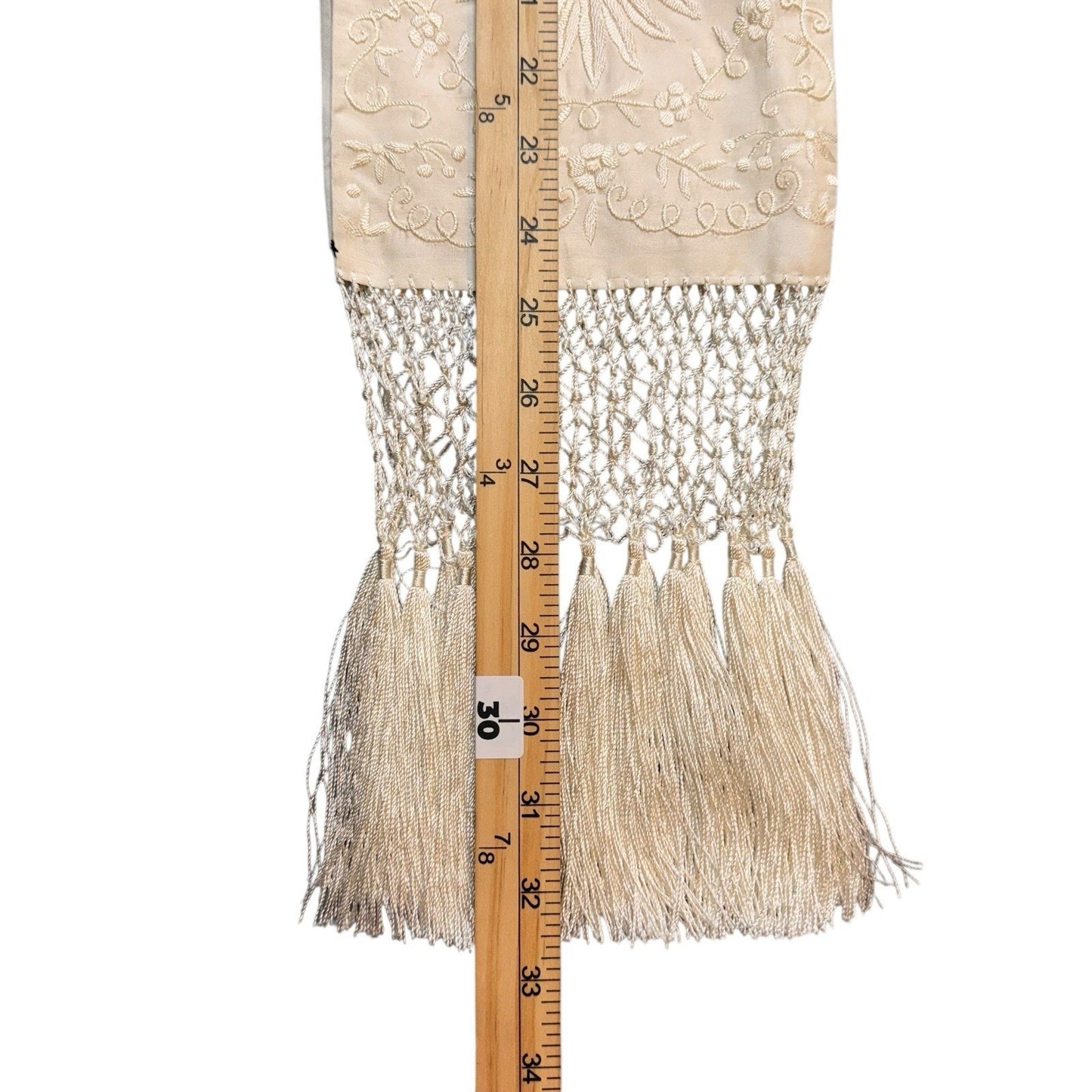 Vintage Collection Women’s Lace Fringe Blouse & Matching Scarf Cream Size M