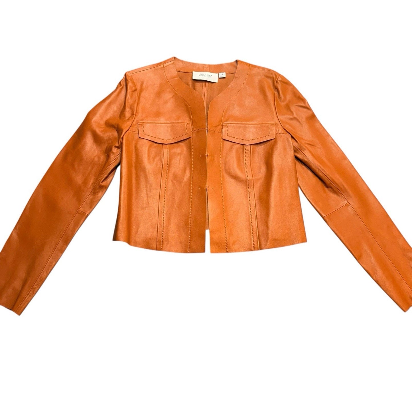 Per Se by Carlisle Women’s Genuine Leather Jacket Caramel Brown Size 8