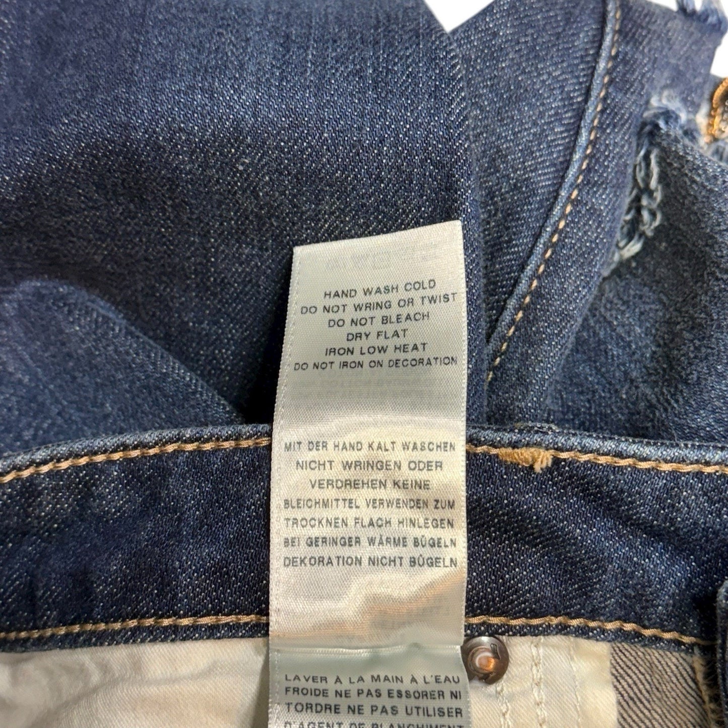 True Religion Billie Mid-Rise Chained Straight Jeans Sz 32 Blue Distressed NWT Women's