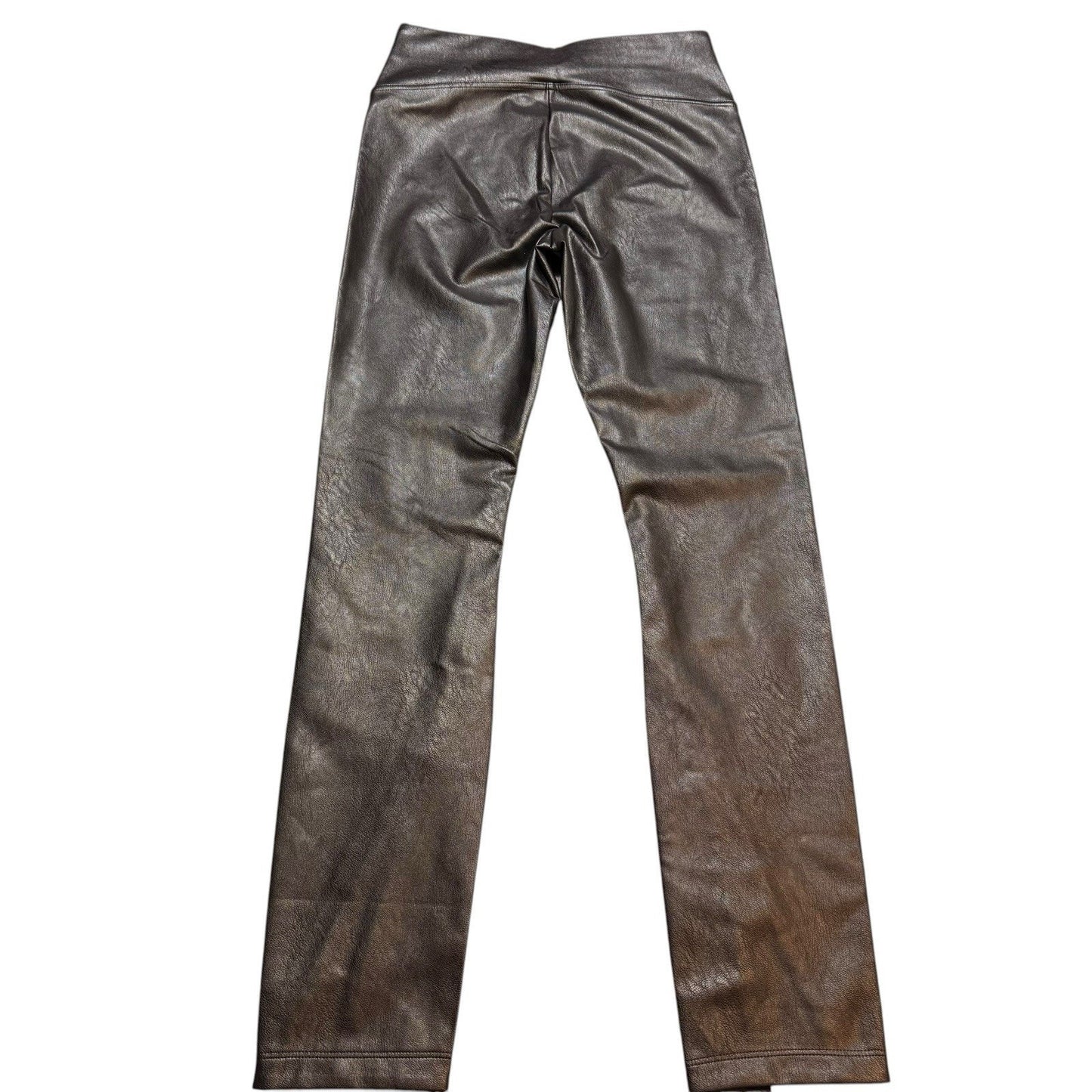 SPANX Faux Patent Leather Leggings Size M Black High Rise Shiny Skinny Pants Women's