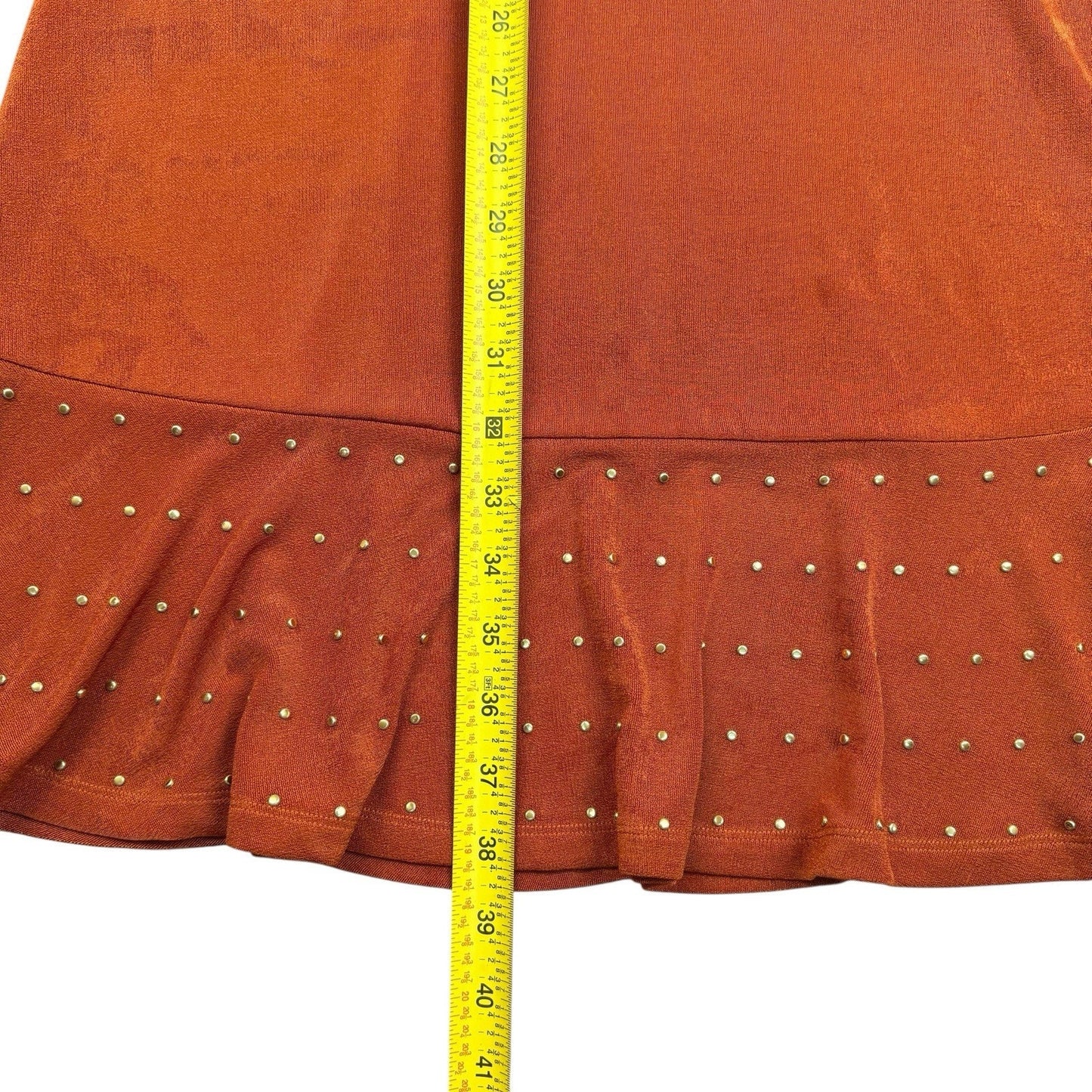 Michael Kors Orange Studded Ruffle Dress Size S Women's