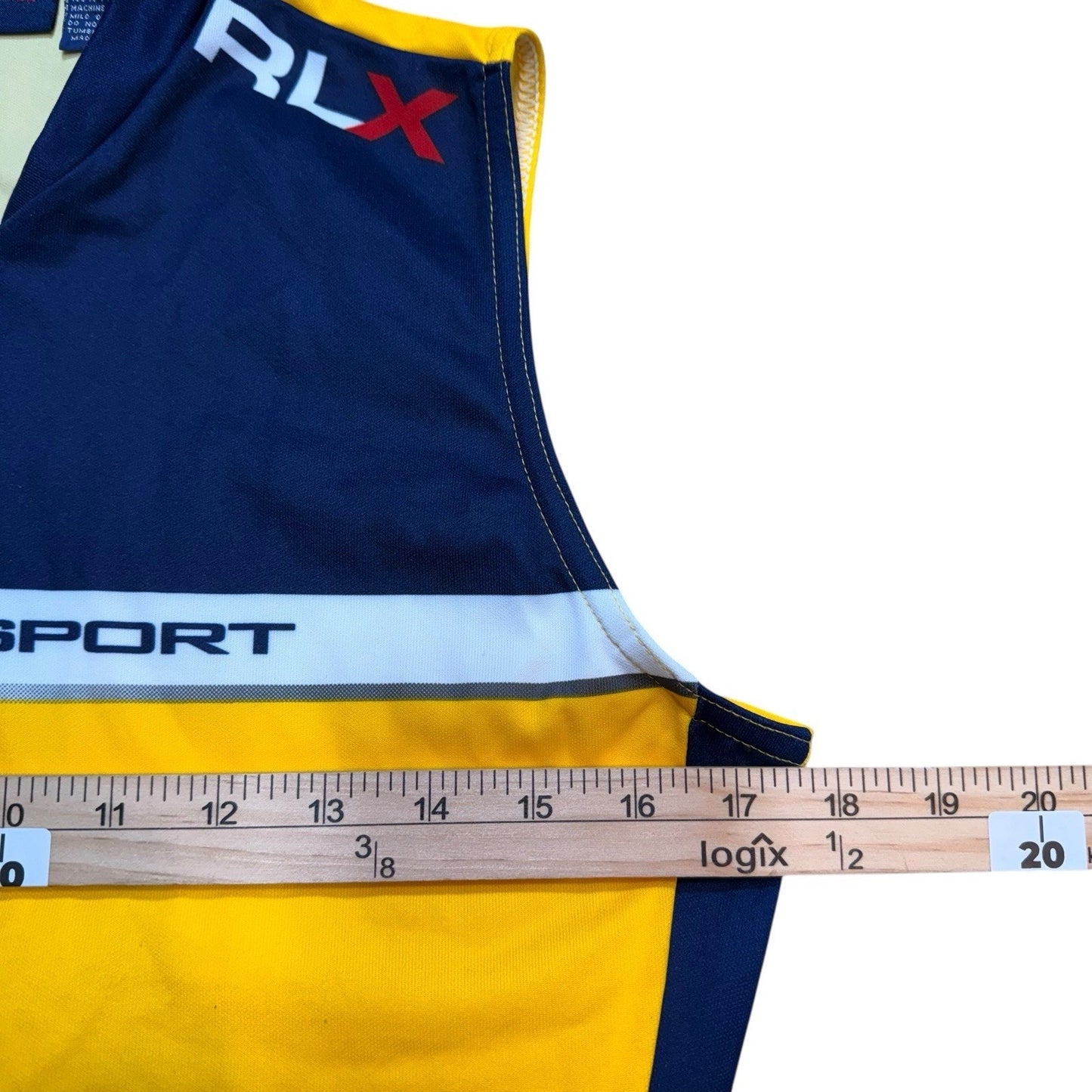 Ralph Lauren Polo Sport RLX Cycling Vests Yellow Navy Zip Front Men’s Size Large