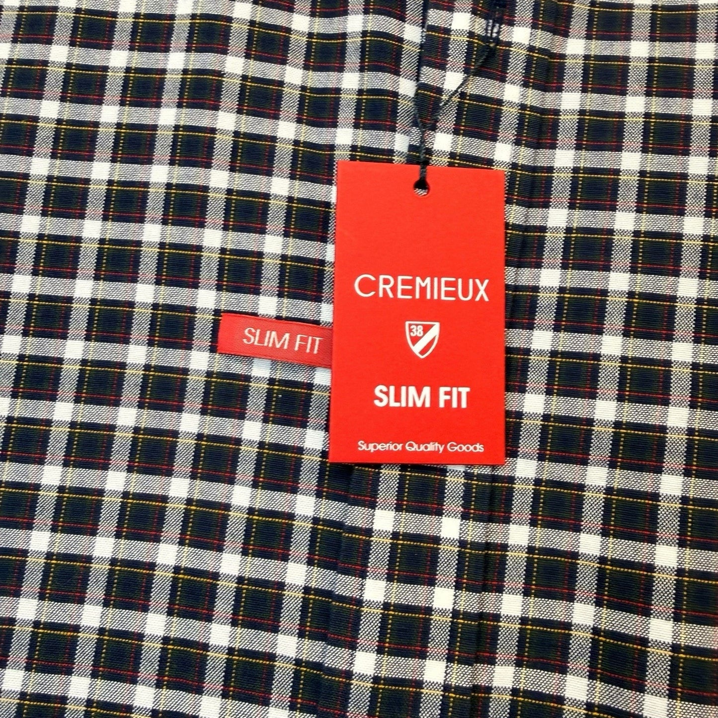 Cremieux Men’s Button Down Shirt XXL Slim Fit NWT Black White Plaid Long Sleeve