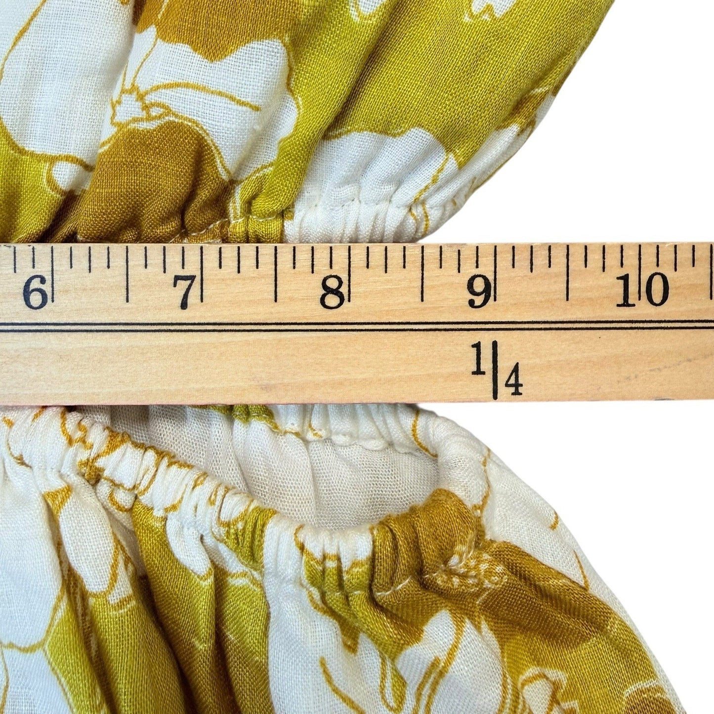 Faithfull The Brand Floral Sleeveless Dress Yellow White Side Cutouts US 4 Women's