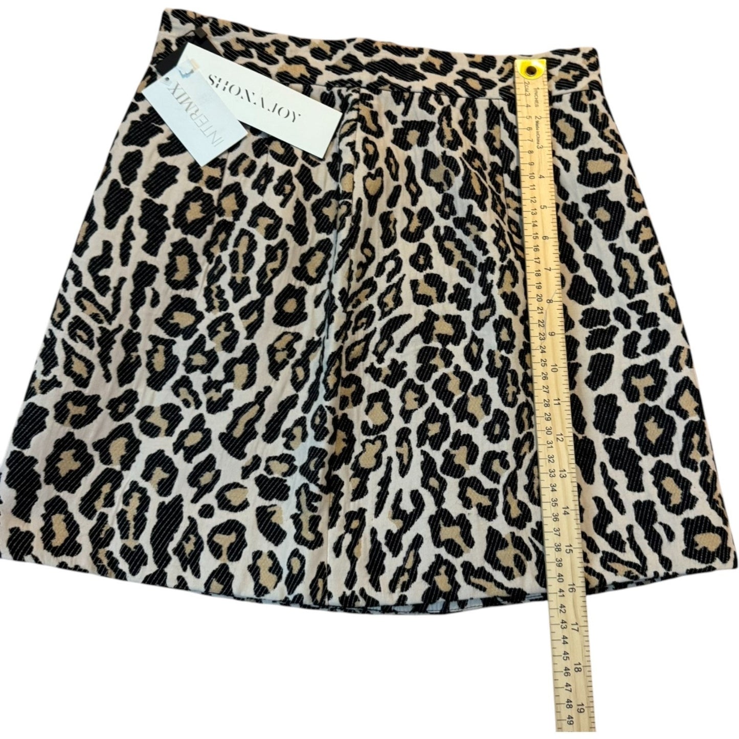 NEW Shona Joy Women's Size 6 Ziggy Leopard Print Mini Flared Pleated Skirt