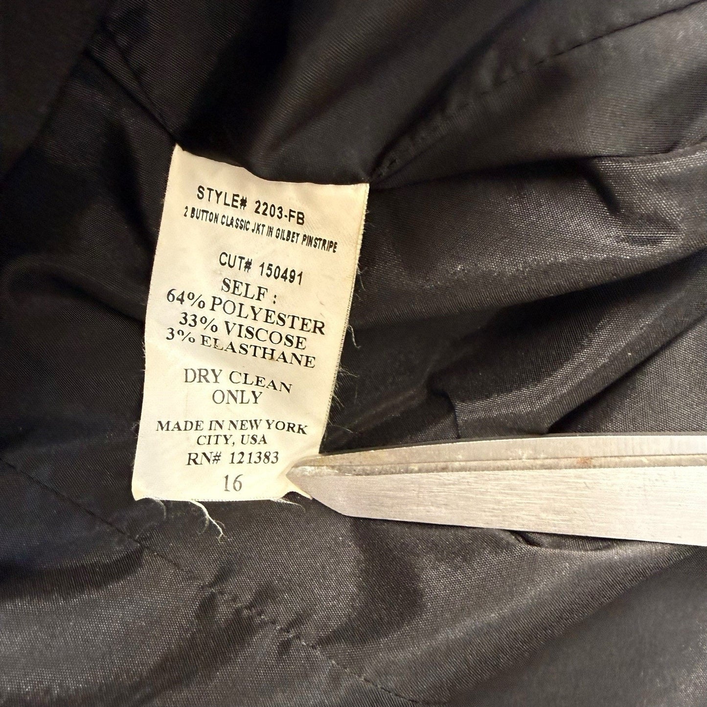 Vintage Garfield & Marks Women’s Size 16 Black Pinstripe Skirt Suit USA Made