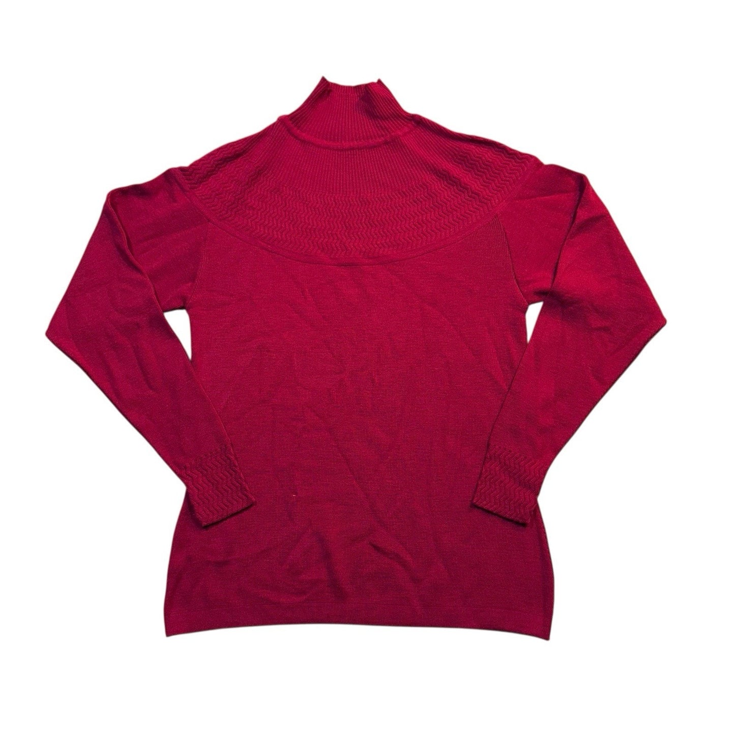 Rare VTG 100% Lana Wool Mary Ann Restivo M Red Tutle Neck Sweater Made In Italy Women's