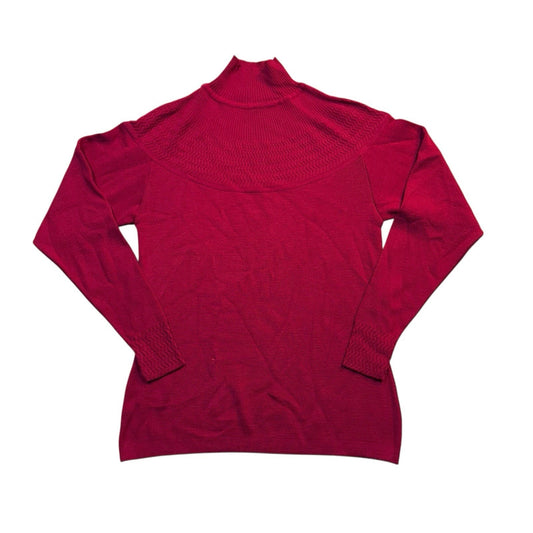 Rare VTG 100% Lana Wool Mary Ann Restivo M Red Tutle Neck Sweater Made In Italy Women's