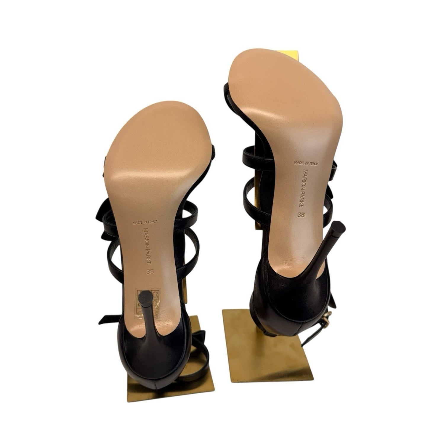 Women's Marion Parke Marguerite 85 Black Heel/Shoes 38 NIB Italy 7.5-8
