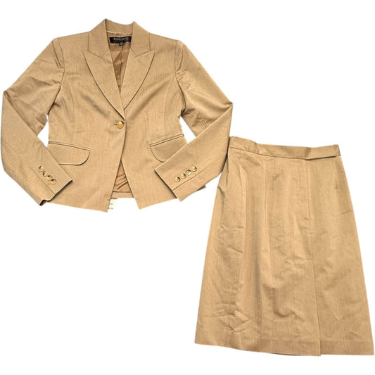Anne Klein Y2K Beige Blazer Pencil Skirt Suit Set Women’s 2P New