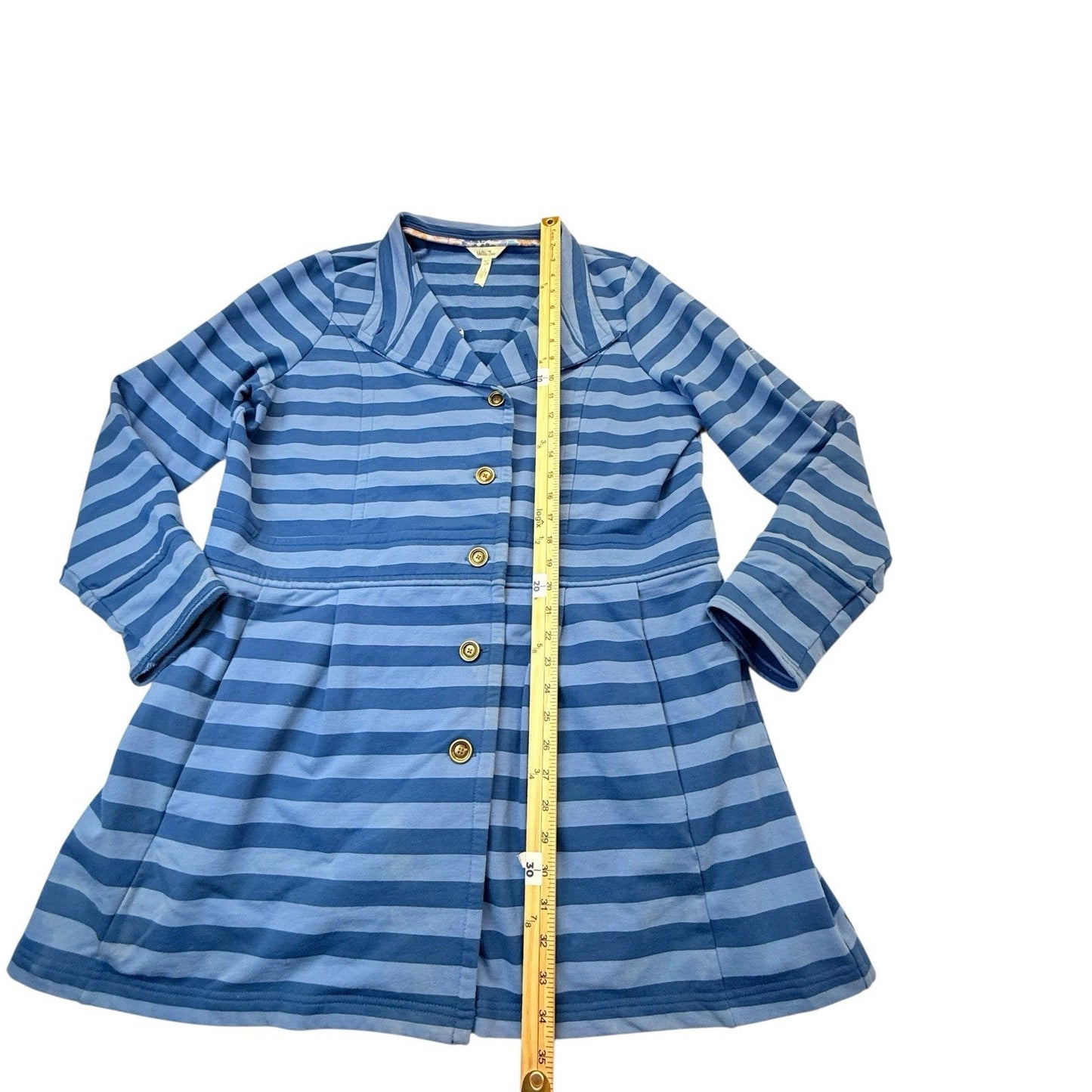 Matilda Jane Blue Stripe Button Front Knit Dress XL Women's