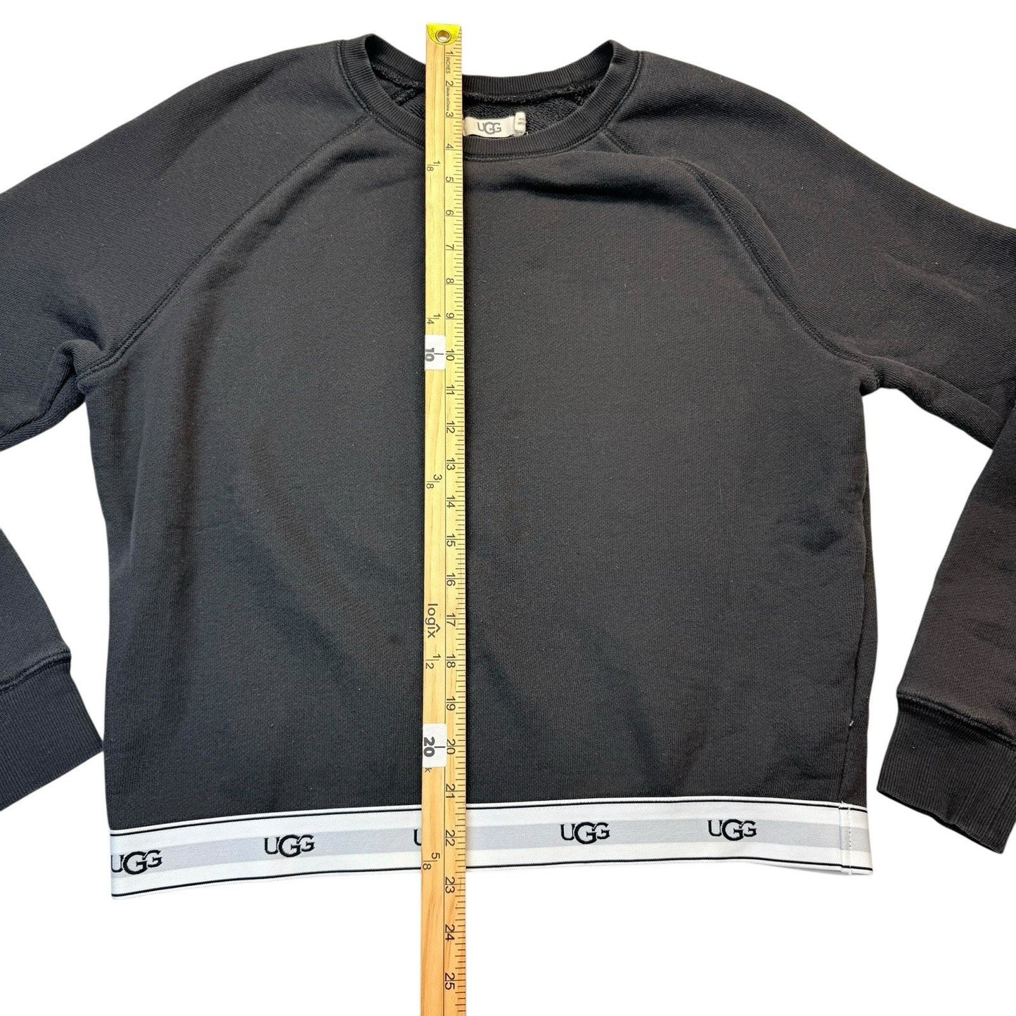 UGG Crewneck Sweatshirt Women's Medium Gray Lounge Logo Hem