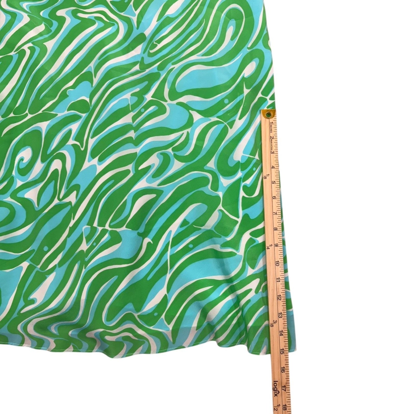 NEW Lilly Pulitzer Green Sleeveless Abstract Waves Patter Maisy Dress MSRP $209 Women's